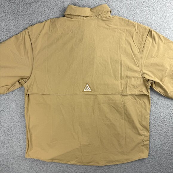 Nike ACG Shirt Men Small S Beige Brown Orb Weaver Dri FIT ADV Collar Button Up 1 - Picture 3 of 12